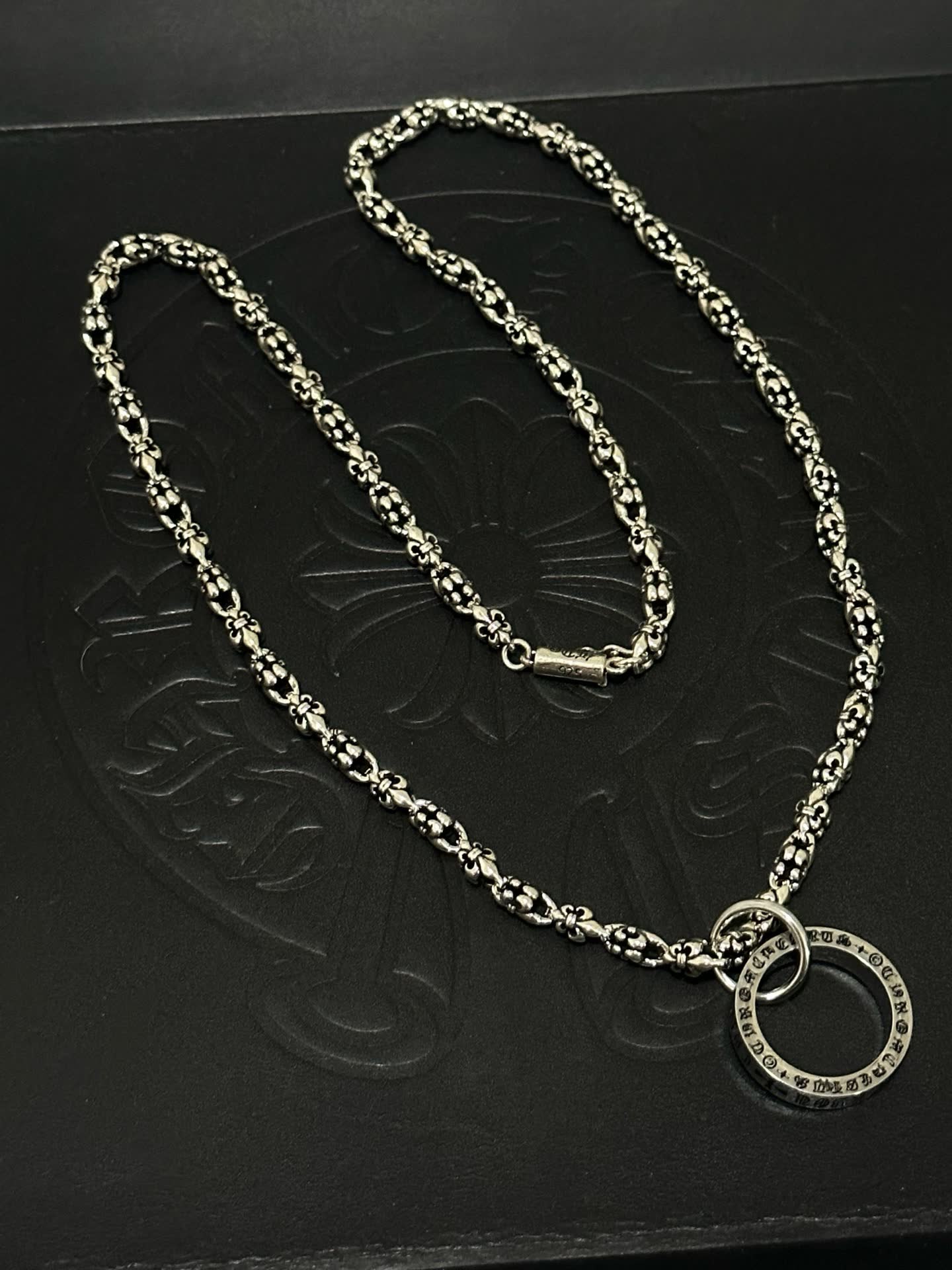 Chrome Hearts Sterling Silver Fleur-de-lis Chain Necklace